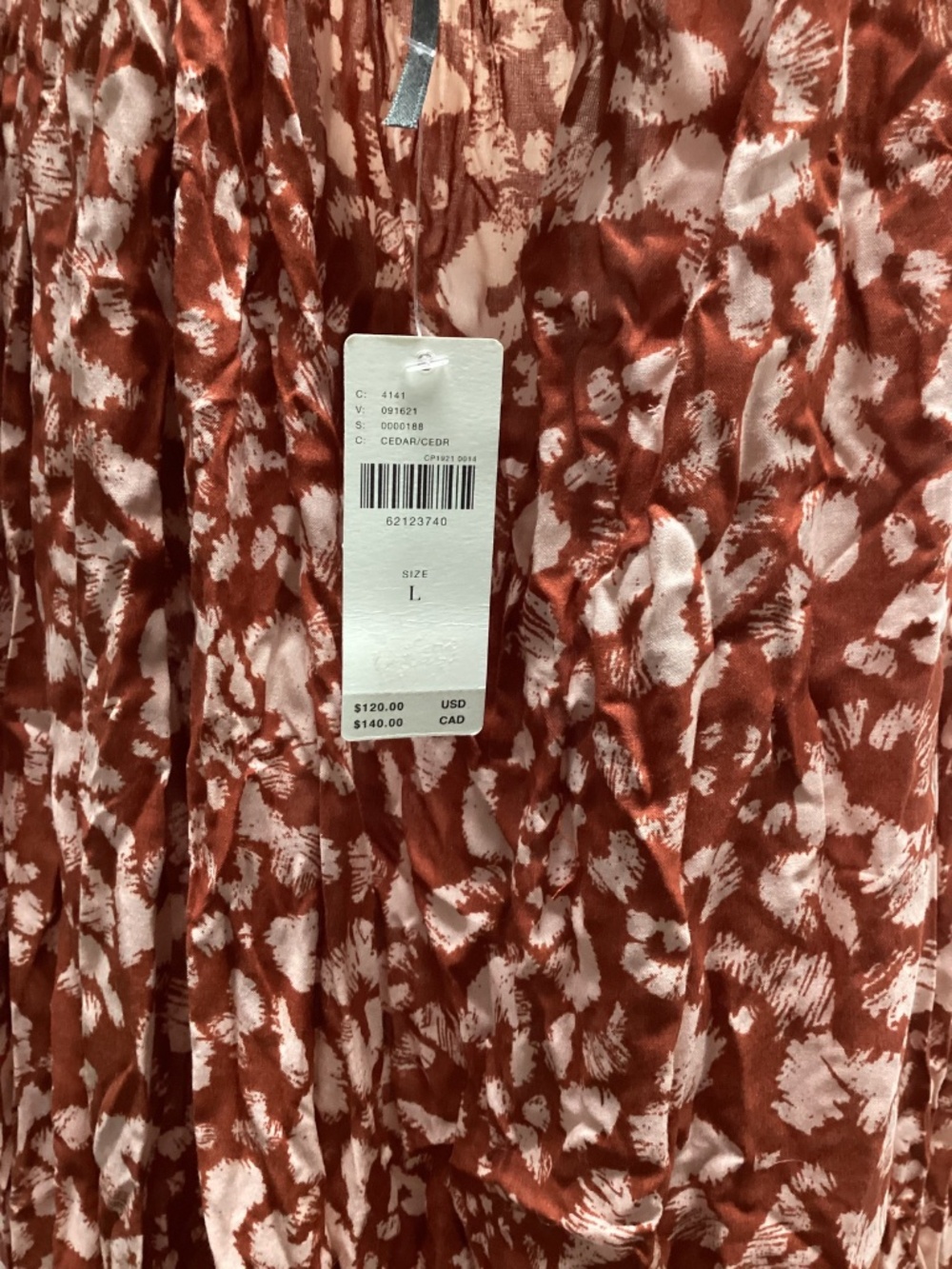 Anthropologie Vallea Flounced Maxi Lounge Dress, Size L NWT - Picture 5 of 5